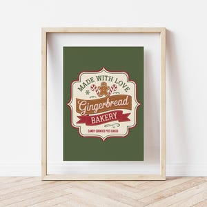Gingerbread Bakery Sign, Gingerbread Prints, Xmas Printable Decor ...