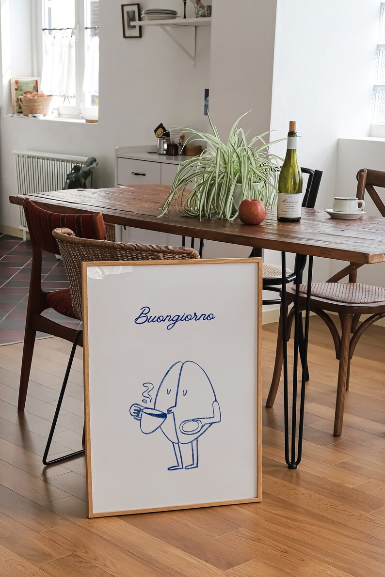 Impression d'art Buongiorno Italian Coffee : décoration de cuisine minimaliste (téléchargement numérique) image 4