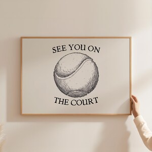 Vintage Tennis Print, Country Club Aesthetic Wall Art, Tennis Ball Print, Retro Sports Poster, Tennis Home Decor, DIGITAL DOWNLOAD