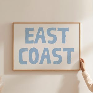 East Coast Print, Beach House Wall Art, Coastal Granddaughter Decor, Coastal Cowgirl Prints, Light Blue PRINTABLE WALL ART, Digital Download
