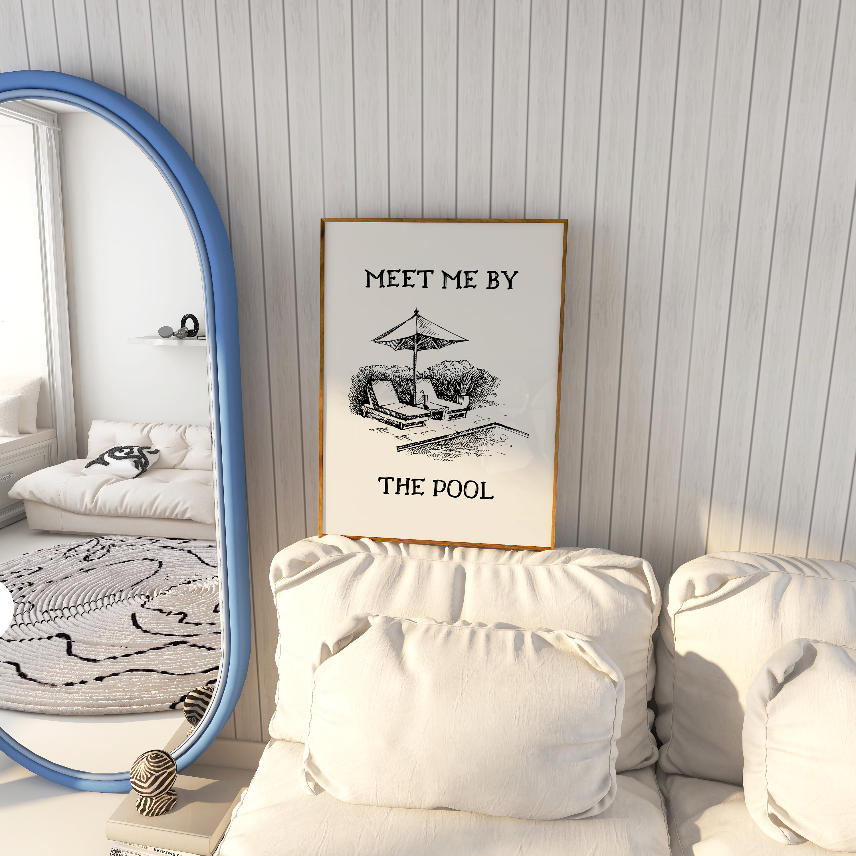 Meet Me by the Pool Print, Vintage Pool Poster, Aesthetic Summer Wall ...