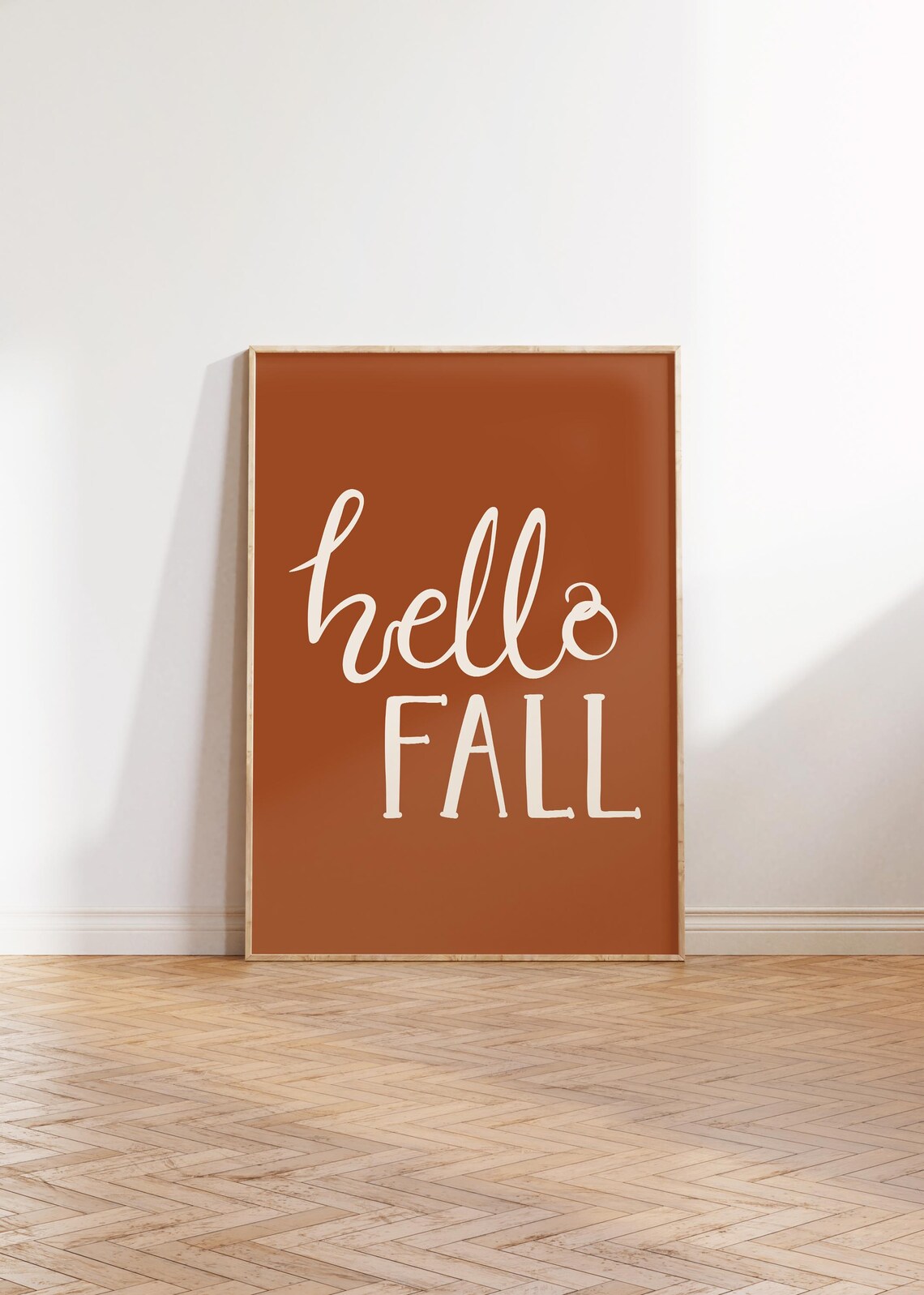 Hello Fall Poster, Fall Printables Wall Art, Hello Autumn Sign, Neutral ...