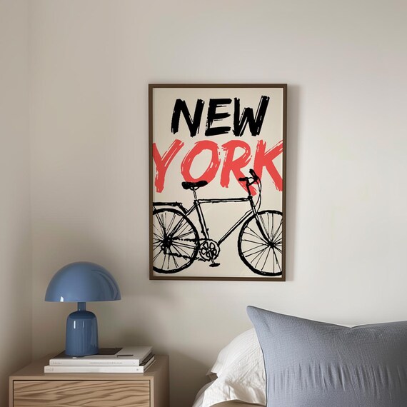ヴィンテージ NYC 自転車ポスター、ニューヨーク プリント、NYC
