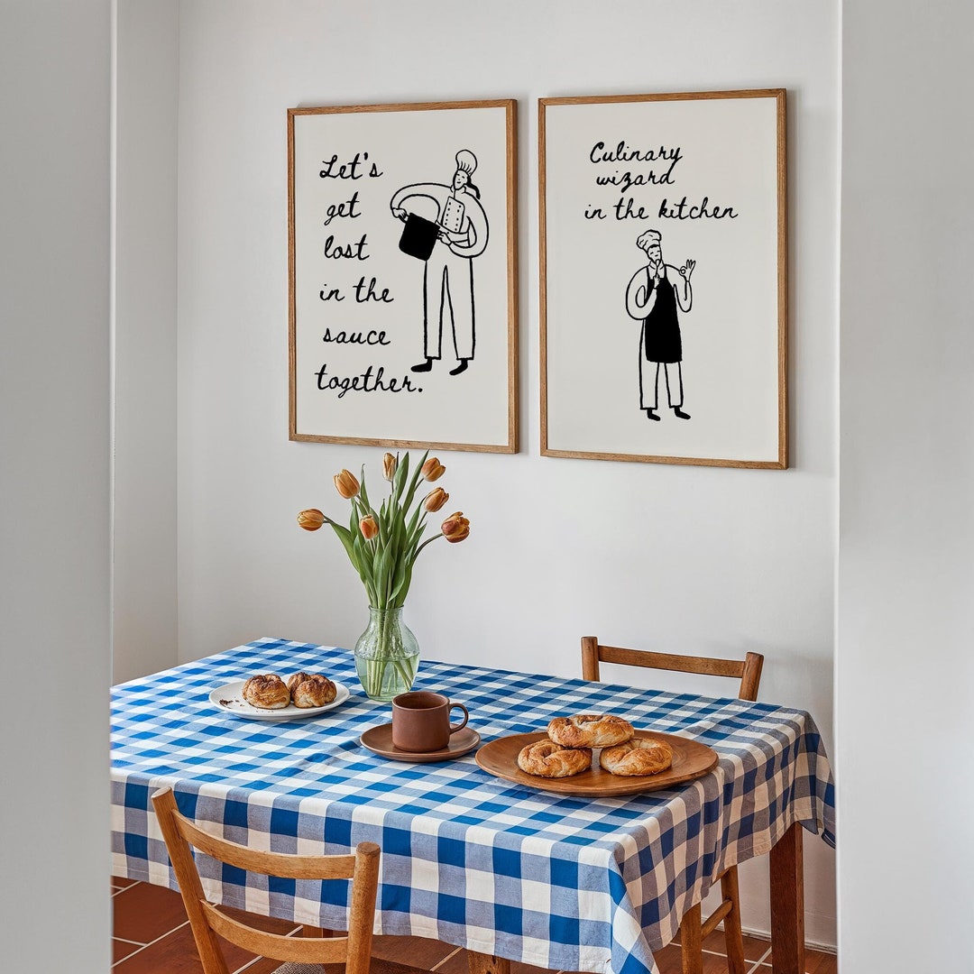 chef was cute aesthetic kitchen print retro wall art... Kitchen Prints Set, Aesthetic Kitchen Decor, Kitchen Quotes Wall Art ...