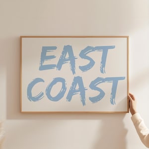 East Coast Print, Beach House Prints, Coastal Granddaughter Decor, Coastal Cowgirl Wall Art, Light Blue PRINTABLE WALL ART, Digital Download
