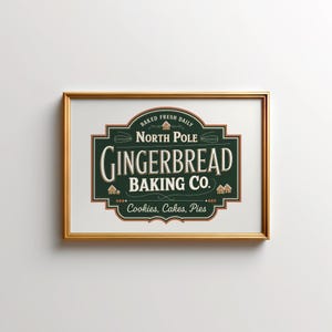 Targa Rotonda In Latta Vintage 'North Pole Gingerbread Baking' - 20 Cm - Decorazione Da Parete In Alluminio Per Cucina E Giardino - 3