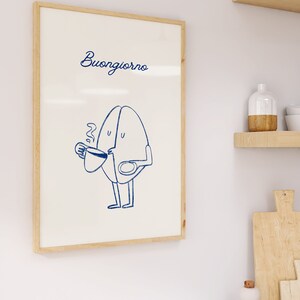 Impression d'art Buongiorno Italian Coffee : décoration de cuisine minimaliste (téléchargement numérique) image 5