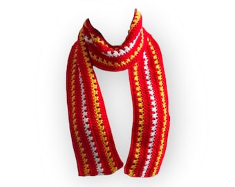 Crochet Team Spirit Scarf Scarves Kansas City KC Chiefs Arrowhead