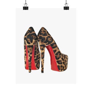Leopard Print High Heels Wall Art, Fashion Decor for Style Lovers, Trendy Home Decor, Gift for Her, Chic Wall Poster