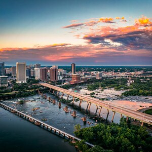 Richmond Sunset over the James RVA Photo Print Wall Art