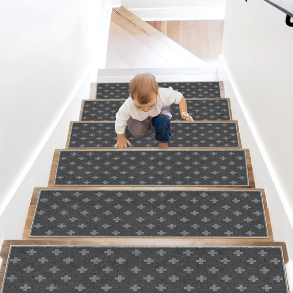 Modern Step Rugs|Stair Treads|Stair Runner|Stair Rug|Non-Slip Rug|Stair Decor|Custom Stair Rug|Safe Rug for Children|Machine Washable Rug