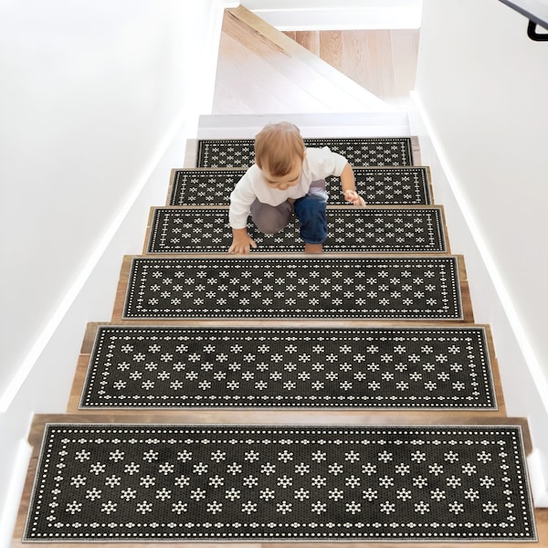 Mosaic Step Rugs,Stair Runner,Stair Rug,Stair Decor,Custom Stair Rug,Stair Treads,Machine Washable Rug,Non-Slip Rug,Persian Rug,Stair Carpet