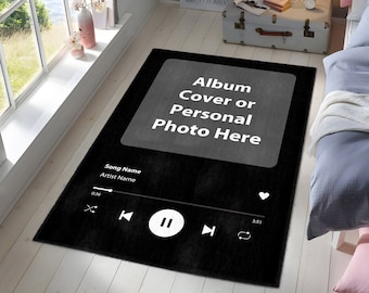 Alfombra Spotify personalizada, alfombras personalizadas, alfombra de canción de Spotify, placa de Spotify, código de Spotify, alfombra de área, regalo personalizado, alfombra interior, alfombra lavable