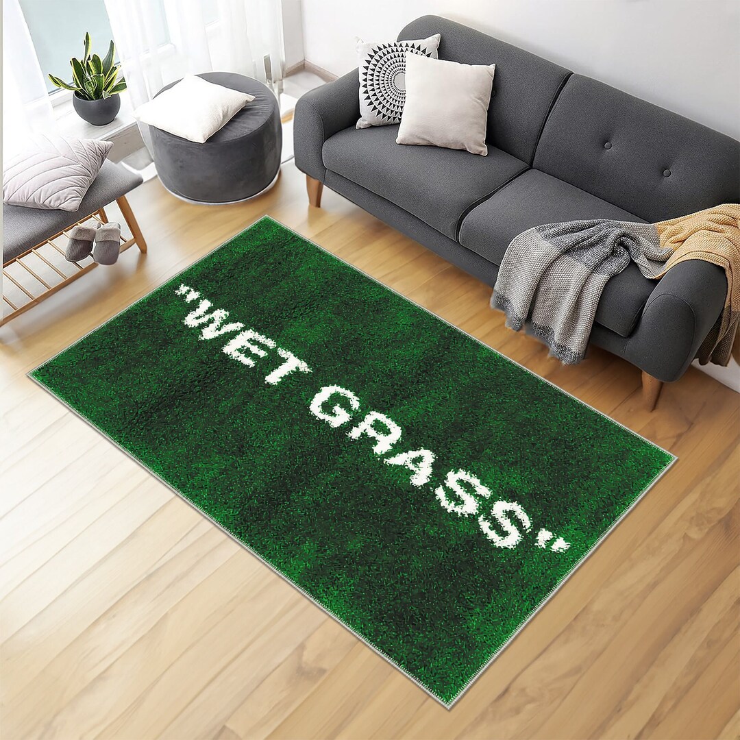 Wet Grass Rug,green Rug,vibrant Green Grass Rug,area Rug,living Room Rug,living Room Decor