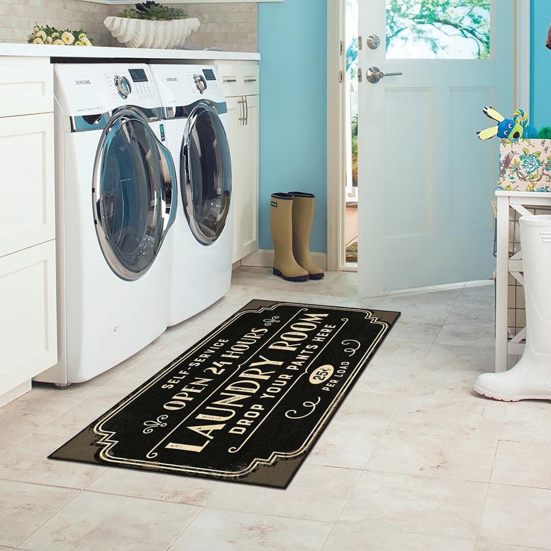 Laundry Room Rug, Rustic Decorative Laundry Room Rug, Laundry Room