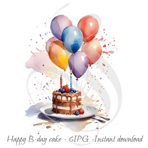 Watercolor Birthday Cake Clipart Set - Happy Birthday Journaling Cards ...