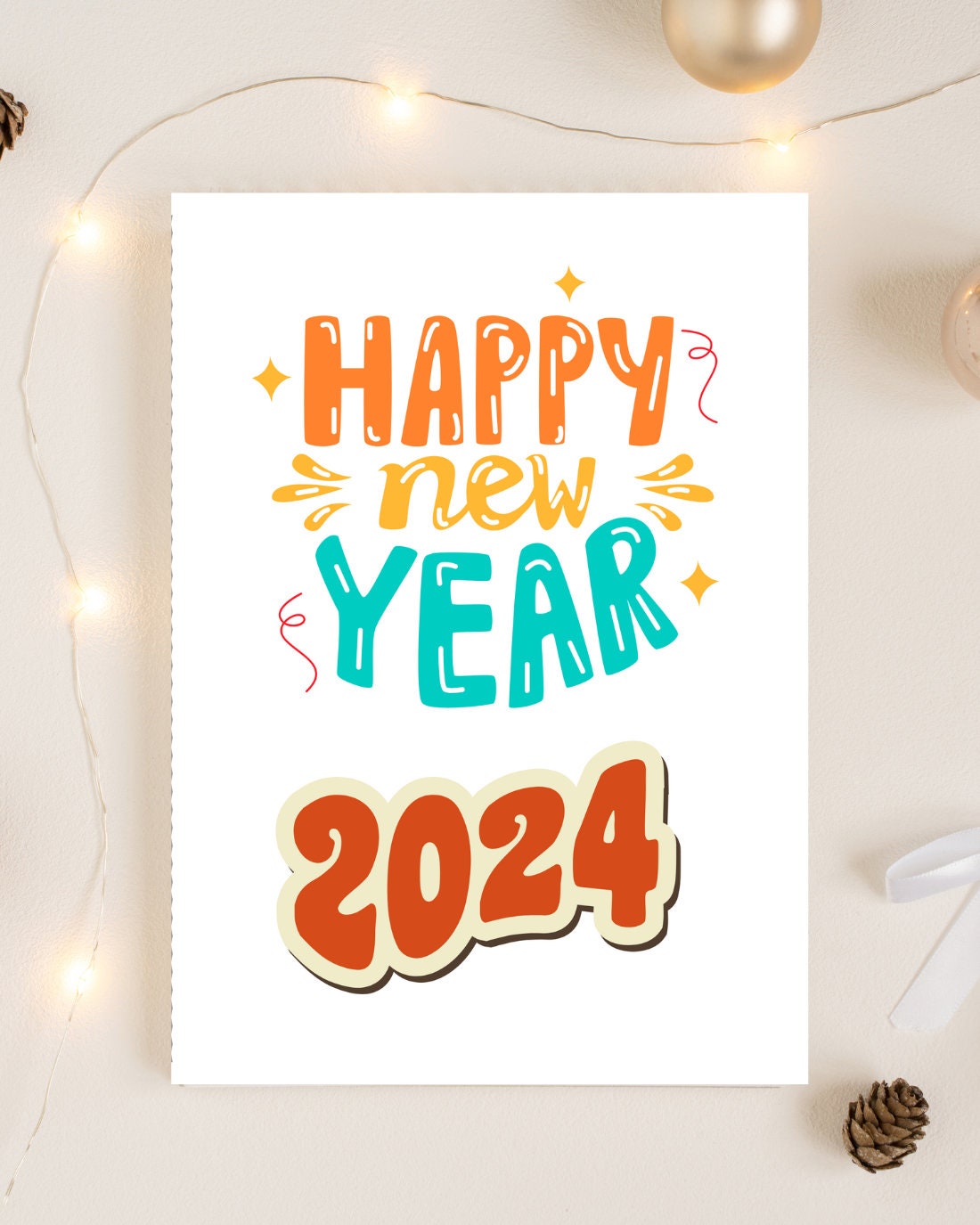 New Year Card New Year 2024 New Year Printable New Year Card Happy New