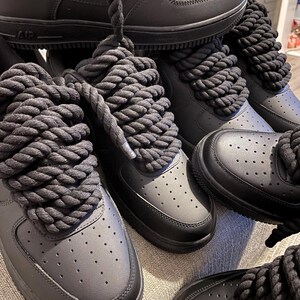 Matte Black Rope Lace’ AF1 Custom - Etsy
