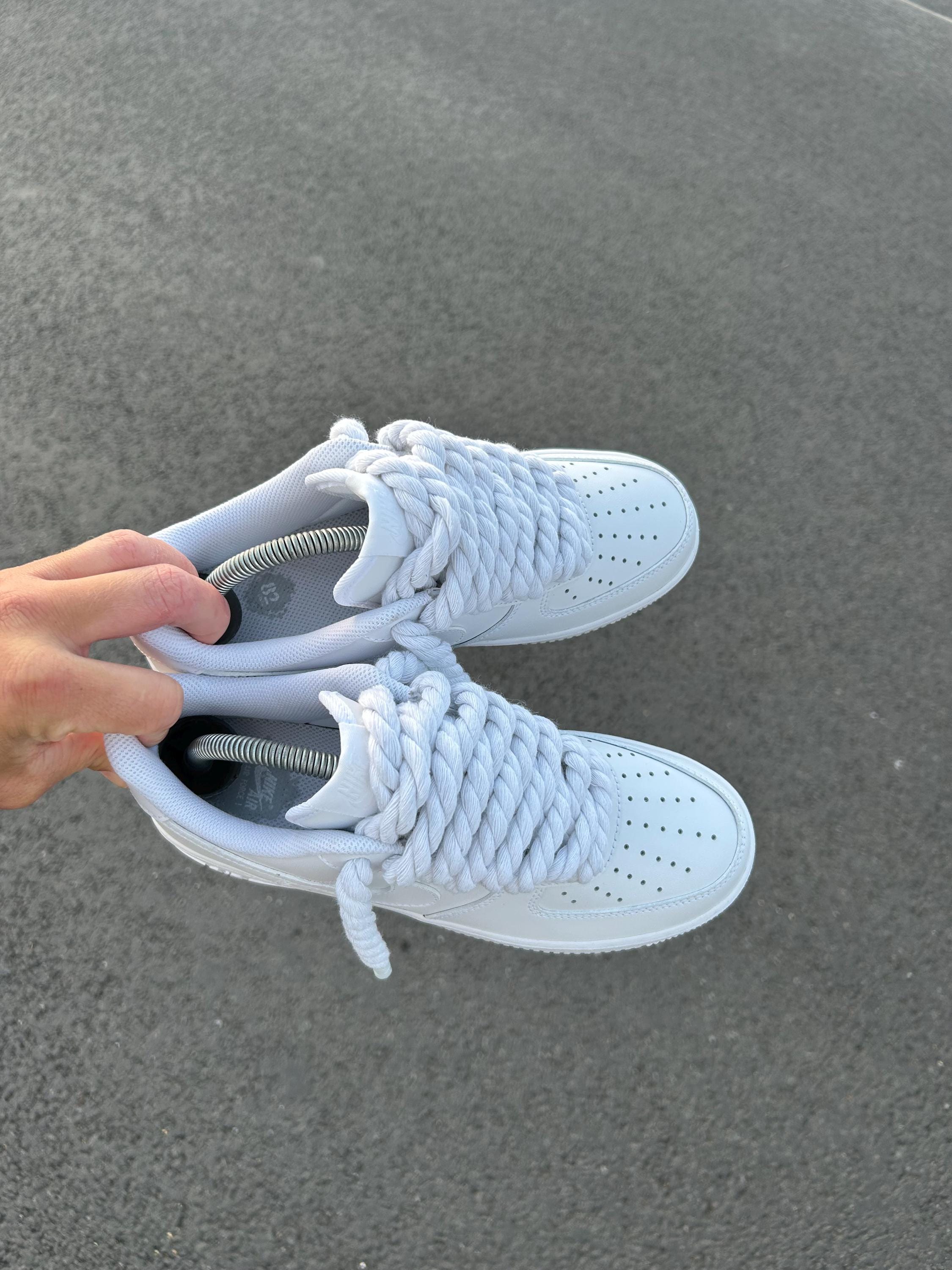 Nike Air Force 1 ホワイト ロープカスタム NIKE AIR FORCE1 ロープカスタムスニーカー - メルカリ