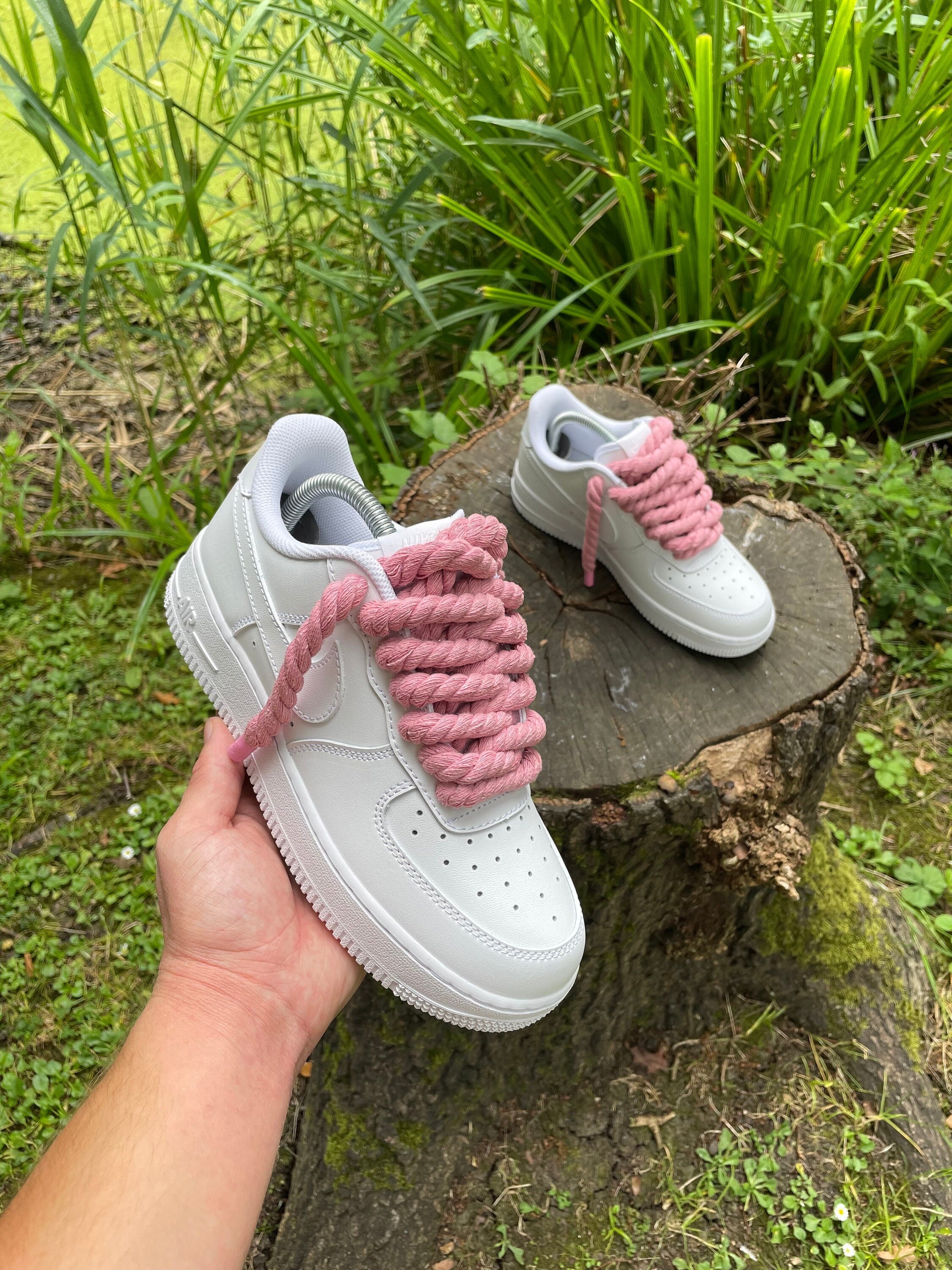 Pink Rope Lace' AF1 Custom - Etsy Pink Rope Lace' AF1 Custom - Etsy