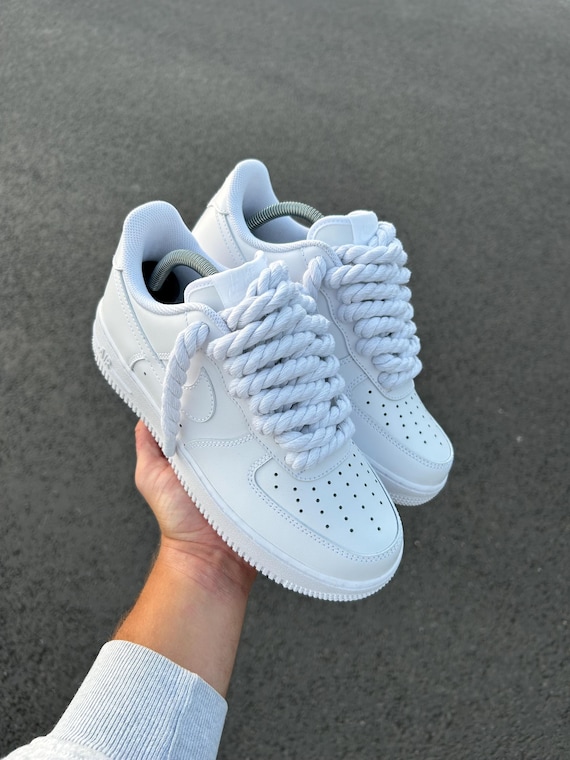 靴 NIKE AIR FORCE 1 WHITE ROPE CUSTOM ホワイトロープレース AF1カスタム - Etsy 日本