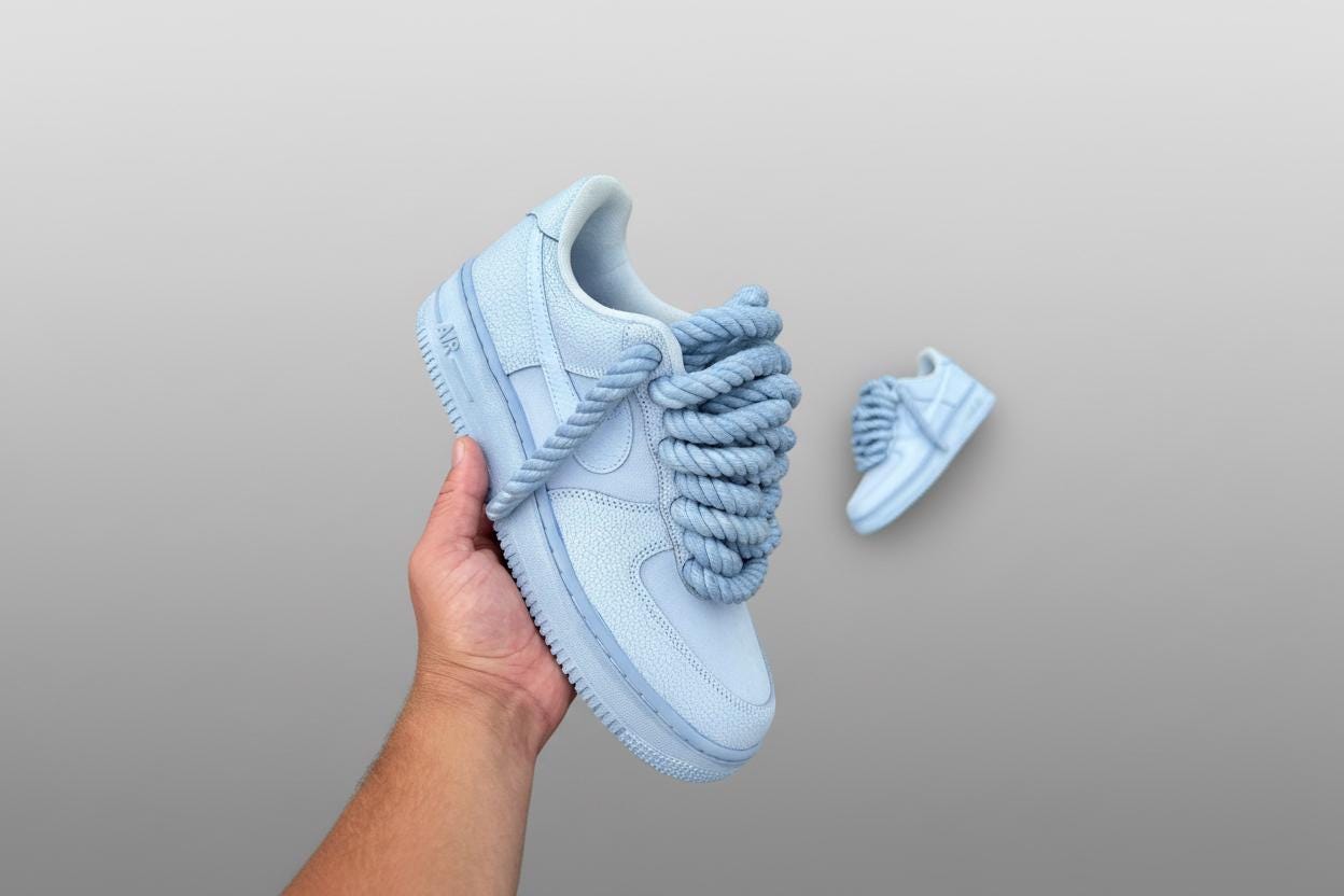 air force 1 with light blue tick
