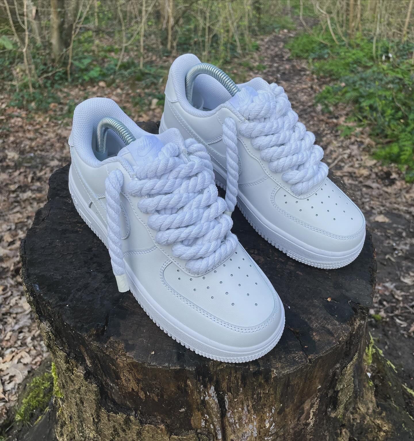 Nike Air Force 1 ホワイト ロープフォース ホワイトロープレース AF1カスタム - Etsy 日本