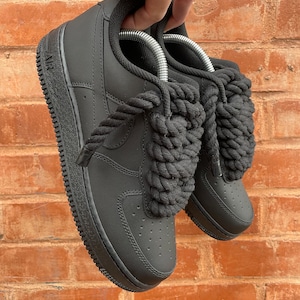 Pizzo di corda nera AF1 personalizzato