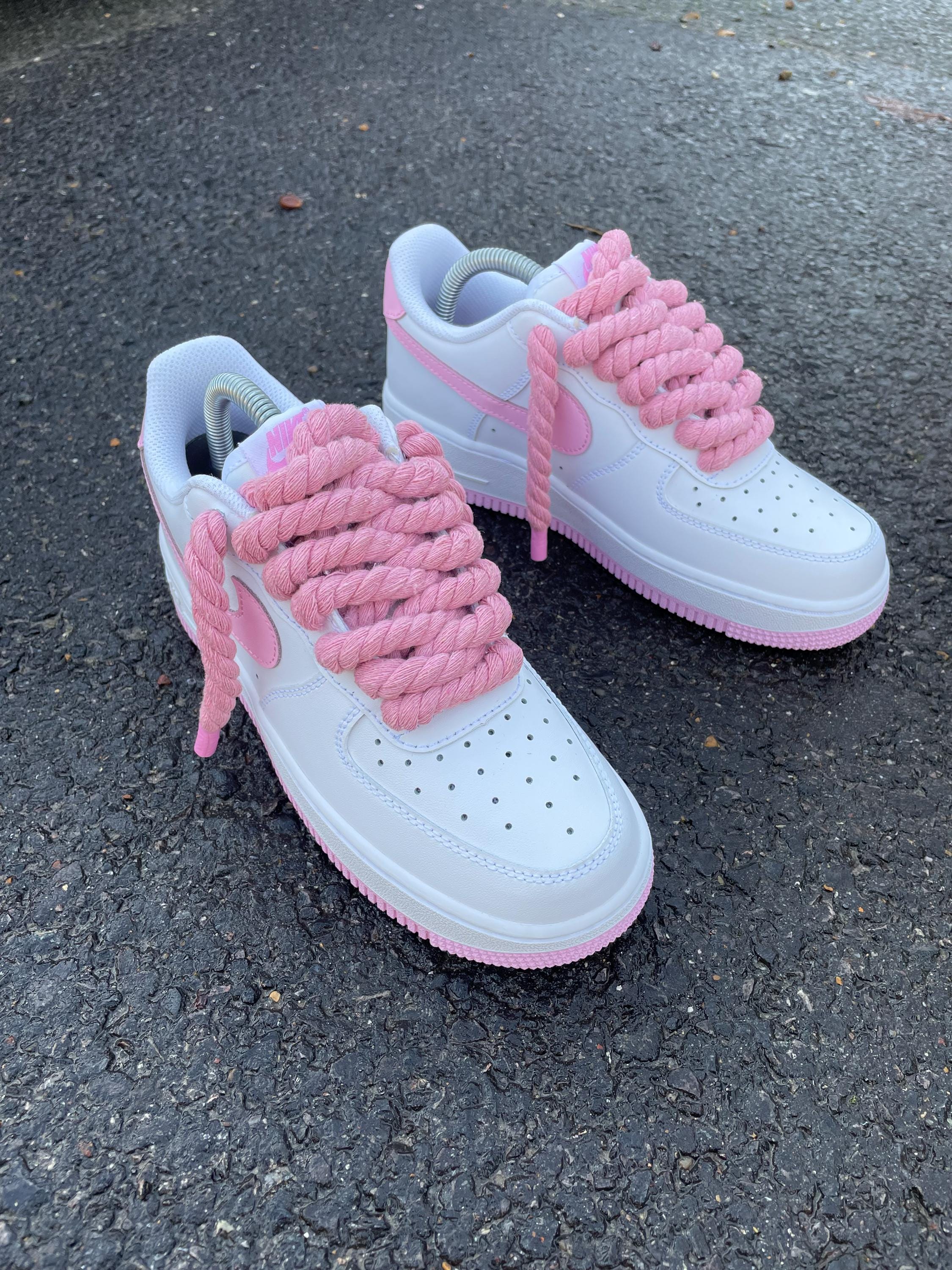 Pink Rope Laces Af1 DOUBLE PINK ROPE’ AF1 Custom - Etsy