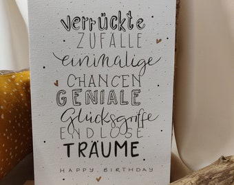 Cartes d'anniversaire manuscrites