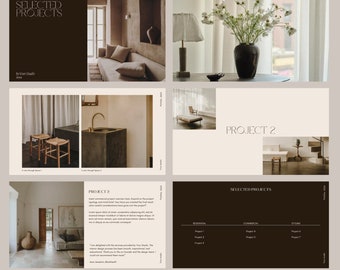 Interior Design Portfolio Template for Interior Designers, Canva Template, Adobe InDesign Portfolio Template, E-Design Services