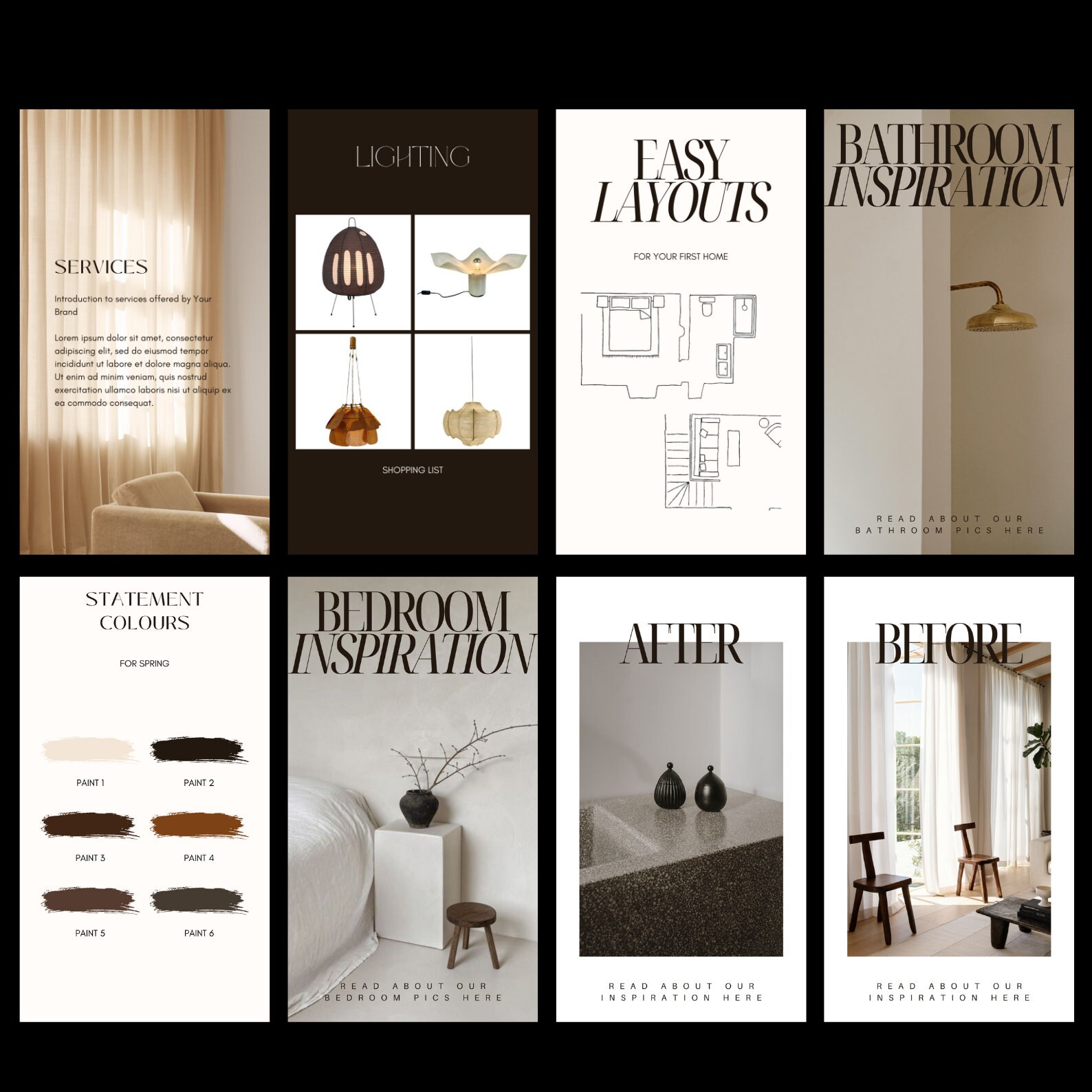 Interior Design Social Media Kit: Canva Templates (instagram Reel ...