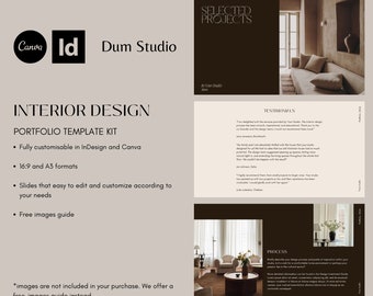 Interior Design Portfolio Bundle: Instagram Reel, Story, Canva & InDesign Templates