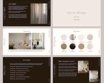 Interior Design Mood Board Template: Canva & InDesign (Digital Download)