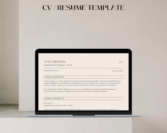 Elegant Resume CV Template: Professional Design for InDesign & Canva (A4)
