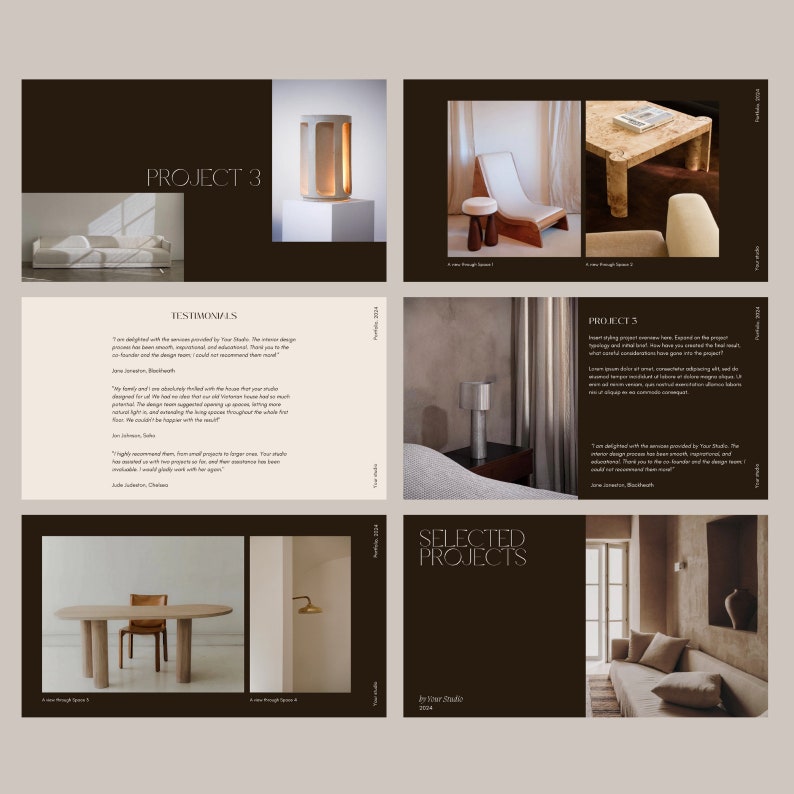 Interior Design Portfolio Bundle: Instagram Reel, Story, Canva ...