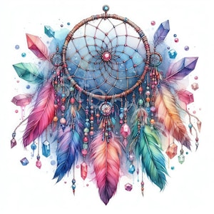 Dream Catcher clipart, 12 jpg, Digital Download, dziennik śmieci, planiści, cyfrowy notatnik, książka pamięci, rękodzieło papierowe igital, użytek komercyjny