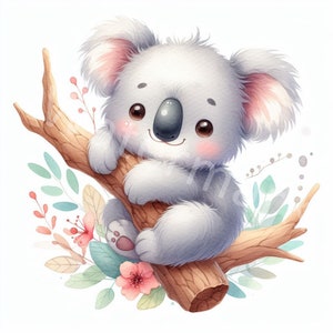 Clipart ours koala, 11 jpg, téléchargement numérique, illustrations pour enfants, créations numériques en papier, fabrication de cartes, albums de coupures, livre de souvenirs, art mural