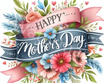 Happy Mother's Day clipart, 12 jpg, digital download, commercial use, invitation making, junk journal, digital scrapbooking, digital planner