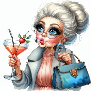 Funny old ladies clipart, 12 jpg, people clipart, modern granny clipart, women clipart, junk journal, digital paper crafts, digital download