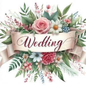 Clipart mariage, 10 jpg, téléchargement numérique, usage commercial, mariage heureux, fabrication d'invitations, journal indésirable, livre de souvenirs, scrapbooking numérique