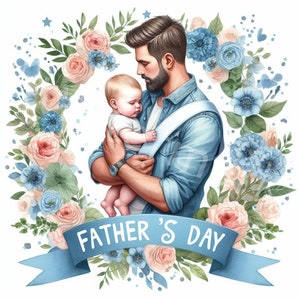Clipart di Happy Father's Day, 14 jpg, download digitale, libri dei ricordi, diario spazzatura, lavoretti di carta digitale, pianificatori digitali, uso commerciale