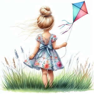 Aquarel vlieger clipart, 12 JPG, Digitale download, Kunst aan de muur, Uitnodigingen, Junk Journal, Geheugenboek, Digitale scrapbooking, Commercieel gebruik