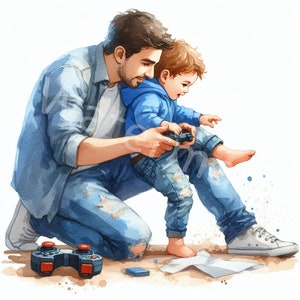 Vater mit Kindern Clipart, 12 jpg, digitaler Download, Erinnerungsbücher, Junk Journal, digitales Papierhandwerk, digitale Planer, kommerzielle Nutzung