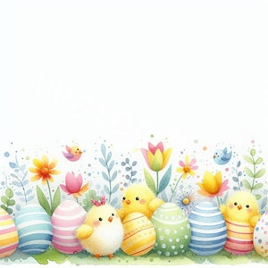 Easter Borders Watercolor Clipart, 14 JPG, Digital Download, Easter Frames clipart,Card Making, Junk Journal, Digital Paper Crafts, Wall Art