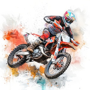 Clipart Motocross, 12 JPG, Clipart Sport Motocross Grafica Artigianato Digitale Cartaceo Download Digitale Junk Journal Uso Commerciale Album di Ritagli