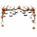 Watercolor Halloween Border Clipart: Pumpkin & Bats (digital Download ...