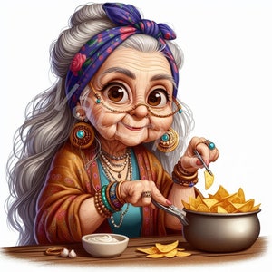 Funny Old Ladies Clipart, 12 JPG, People Clipart, Grandma Clipart, Senior Ladies Cooking, Junk Journal, Digital Paper Craft,Digital Download