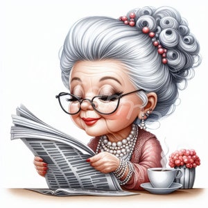 Elegant old lady clipart, 12JPG, modern grandma clipart, elderly people, digital download, junk journal,digital paper crafts, files for mugs