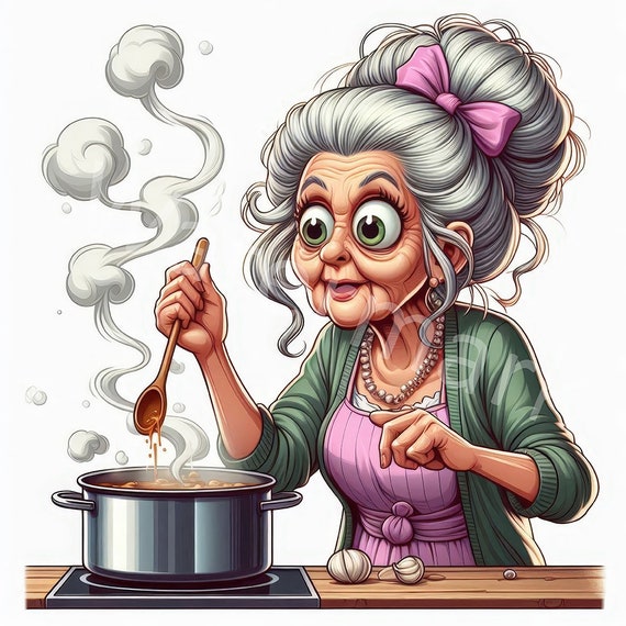 Funny Grandma Cooking Clipart: Women Graphics for Junk Journals (digital  Download) - Etsy